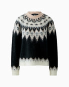 Fluffy knit black pullover for layering, made with soft alpaca blend