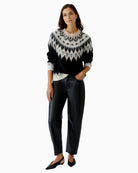 Oui black jumper styled casually with jeans and ankle boots