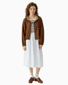 Woman wearing Oui blouson jacket Fondue Fudge – Áines Boutique