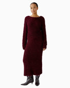 Oui Bramble Berry pullover with textured fringed knit and cropped cut