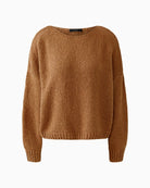 Oui camel pullover in ANGEL yarn with oversized fit and cropped shape