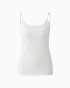 Oui white cotton-modal camisole with slim fit and adjustable straps