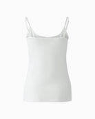 Back view of white camisole by Oui showing straight back and clean finish