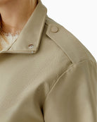 Close-up of Oui jacket fabric and collar detail – Áines Boutique