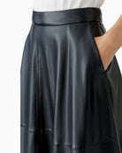 Close-up of decorative stitching and soft leather-look finish