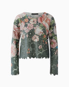 Oui floral lace-effect pullover, front view showing multicolour pattern – Áines Boutique