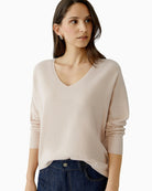 Close-up of Oui Freyja pullover ribbed knit texture – Áines Boutique