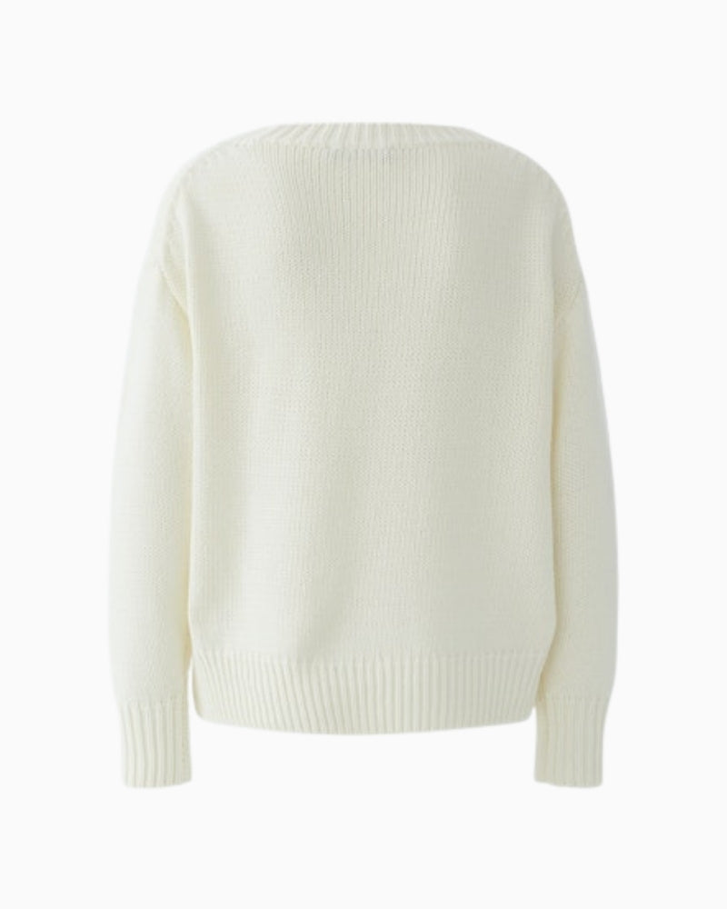 Oui Gardenia sequin pullover back view white background – Áines Boutique