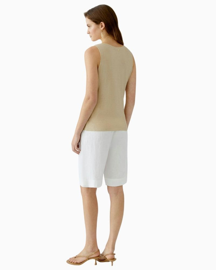 Back view of Oui tank showing straight fit and subtle shine