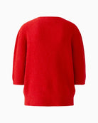 Oui red knit pullover back view – Áines Boutique