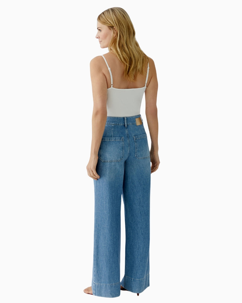 Oui high waist jeans, back view with patch pocket detail – Áines Boutique