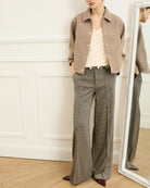 Comfortable jersey work trousers with front seam and soft stretch waistband