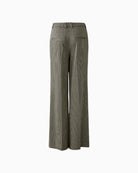 Back view of Oui jersey trousers with decorative pockets and tailored finish