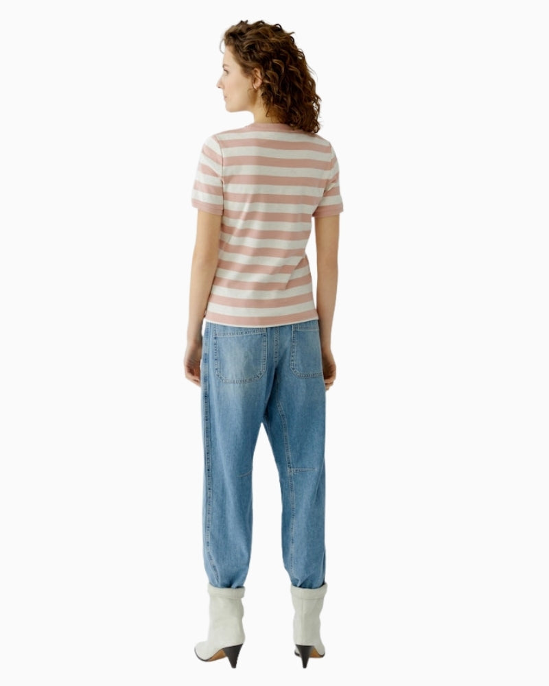 Oui logo T-shirt white red back view – Áines Boutique