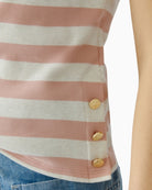 Oui T-shirt hammered button detail – Áines Boutique