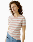 Oui interlock cotton stripe fabric close-up – Áines Boutique