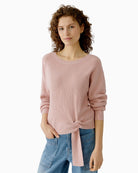 Oui dusty rose knot detail pullover, front view – Áines Boutique