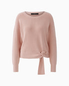 Oui dusty rose knot detail pullover, front view – Áines Boutique