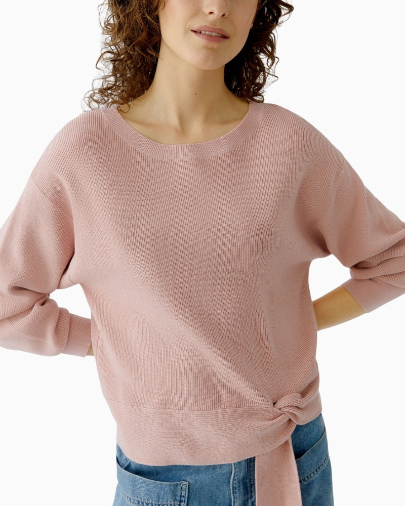 Oui pullover, side view showing shortened length and fit – Áines Boutique