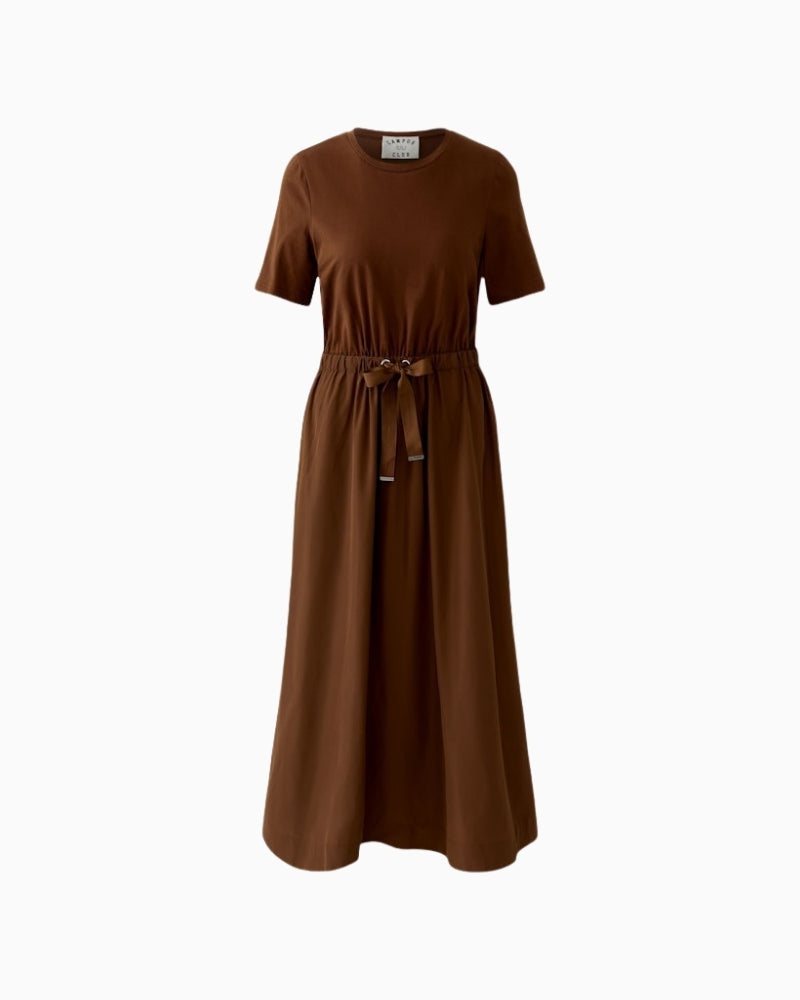 Oui maxi patch dress Fondue Fudge front view – Áines Boutique