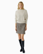 Oui cotton blend mini skirt in classic straight cut