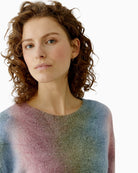 Oui pullover jumper multi colour neckline detail woman wearing – Áines Boutique
