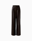 Front view of Oui relaxed fit trousers with pleats and slit pockets