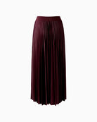 Back view of Oui pleated maxi skirt with coated polyester finish