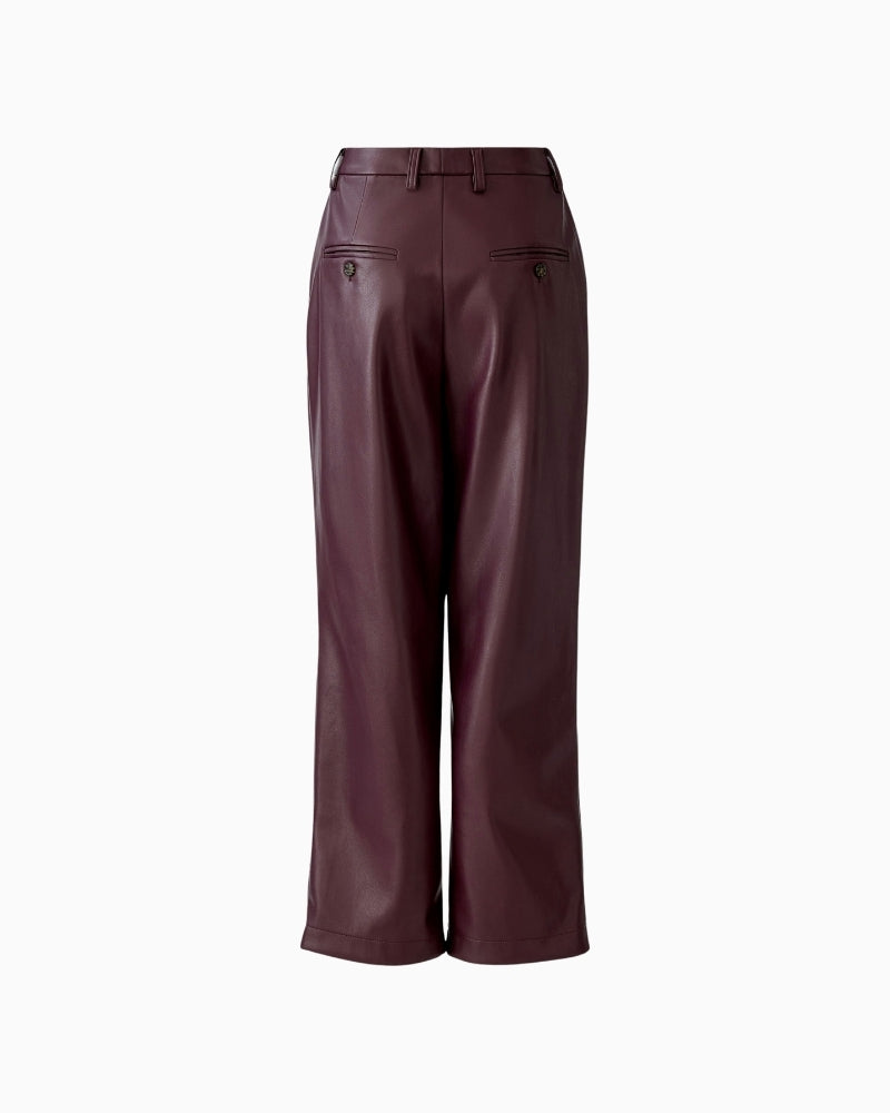 Back view of Oui bramble berry trousers with decorative welt pocket