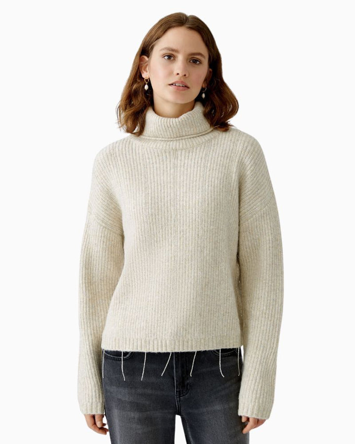 Oui - Poloneck Jumper With Rhinestone