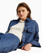 Front view showing narrow fit and smooth knit finish