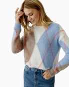 Close-up of soft mixed yarn texture in Oui jumper