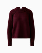 Front view of casual fit Oui jumper in cotton blend with modern collar detail