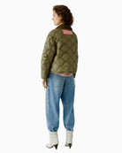 Oui quilted jacket, back view showing boxy fit – Áines Boutique