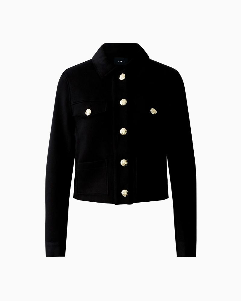 Oui tailored scuba jacket in soft stretch fabric with smooth finish