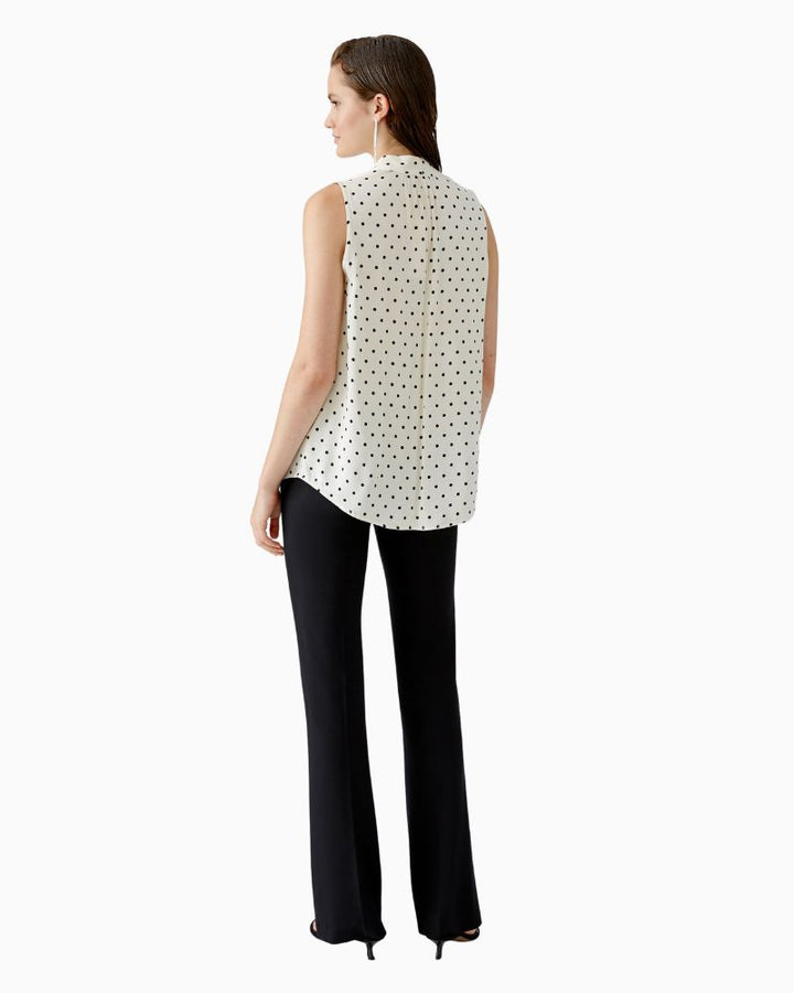 Oui - Sleeveless Polka Dot Blouse