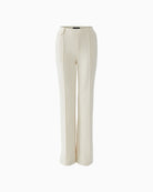 Oui cream pull-on trousers, front view showing straight leg fit – Áines Boutique