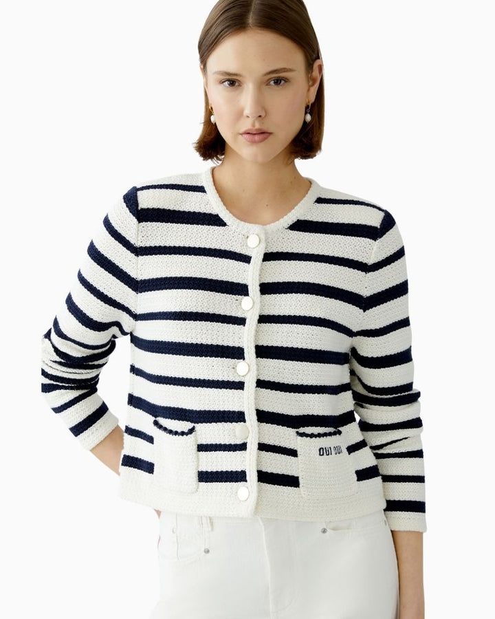 Oui - Stripe Cardigan 