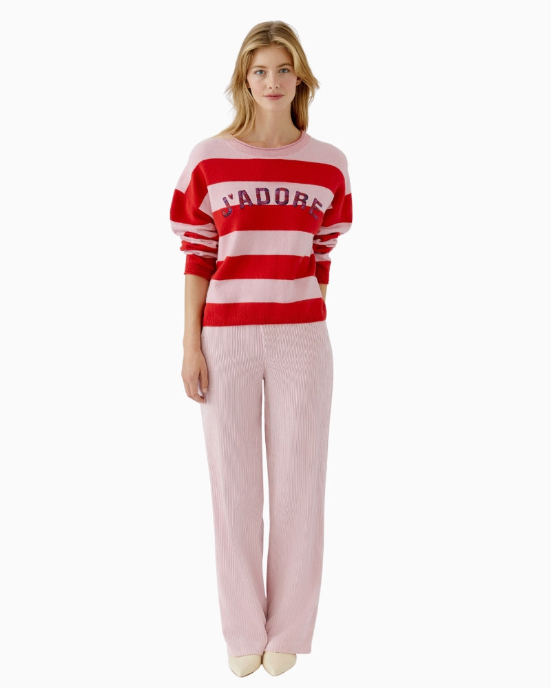 Oui jumper styled with jeans for a casual, colourful outfit