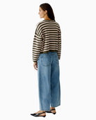 Back view of Oui oversized pullover highlighting relaxed fit and colour mix