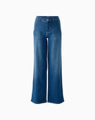 Oui wide leg jeans in cotton-blend stretch denim with relaxed fit