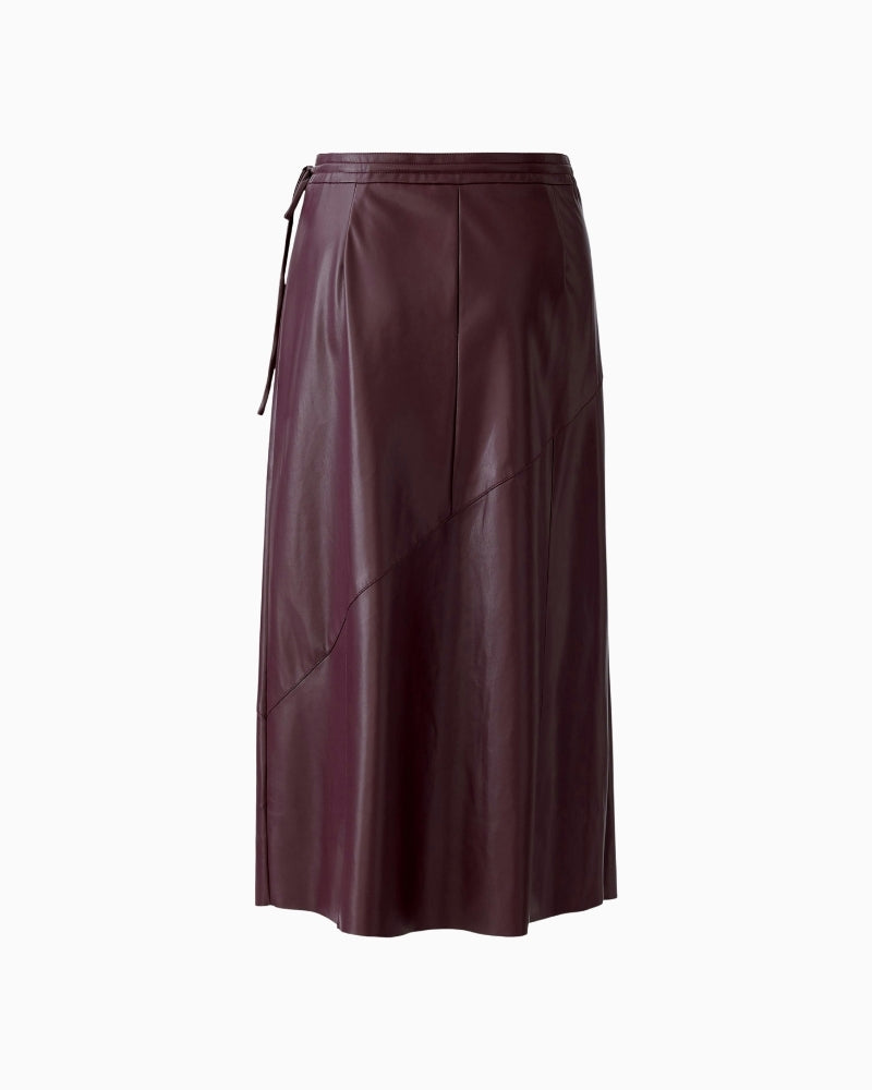 Back view of bramble berry skirt by Oui with clean raw hem and flattering fit