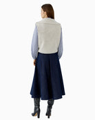 Oui 1/2 Zip Vest in Off White back view
