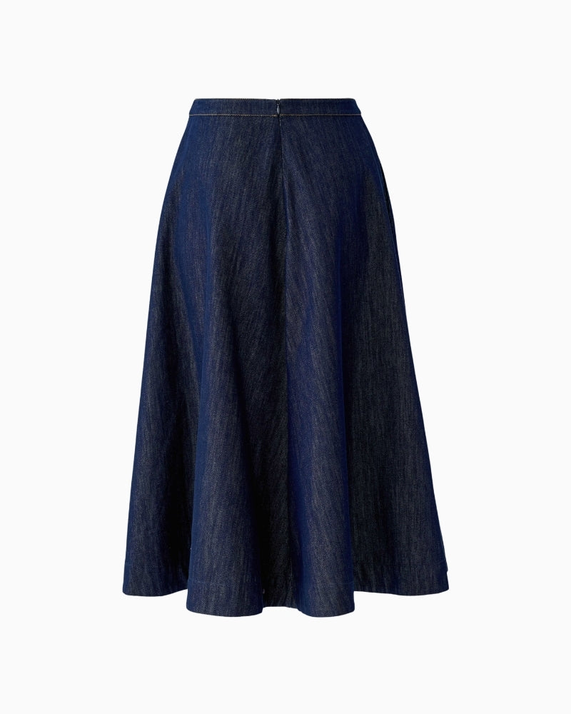 Oui A-Line Denim Skirt in denim back detail
