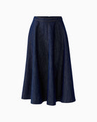 Oui A-Line Denim Skirt in denim centre seam stitching detail