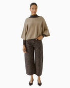 Oui Barrel Jeans in Leopard front view