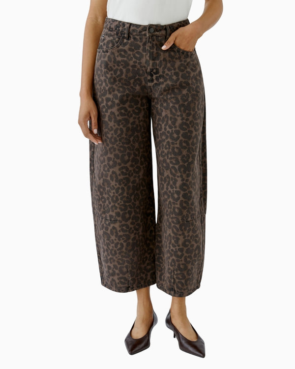 Oui Barrel Jeans in Leopard