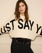 Oui black top worn underneath a shirt – Áines Boutique