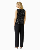 Oui black top back view on woman wearing it – Áines Boutique