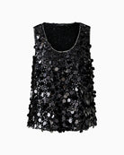 Oui black top flat lay front view – Áines Boutique